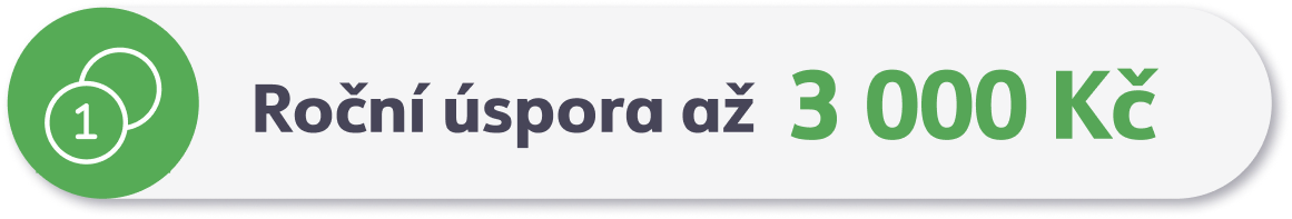 Roční úspora až 3 000 Kč